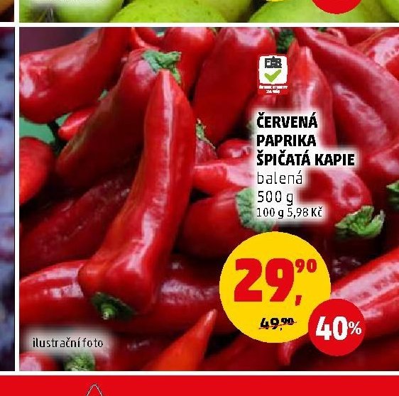 Červená paprika špičatá kapie