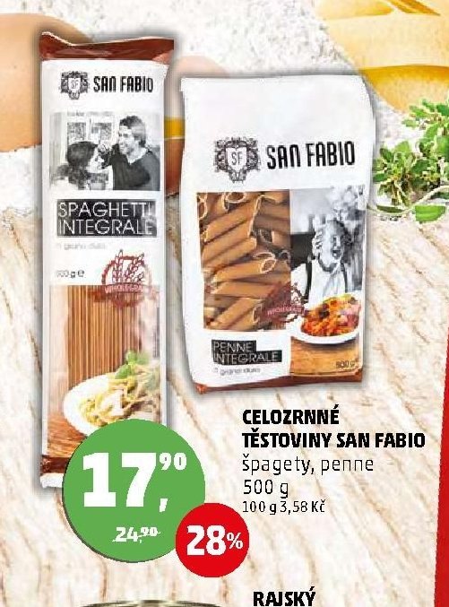 CELOZRNNÉ TĚSTOVINY SAN FABIO