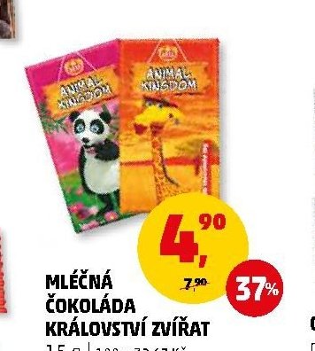 Mléčná čokoláda Království zvířat