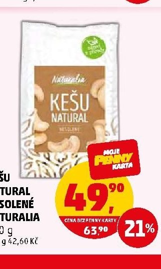 Kešu Natural nesolené Naturalia