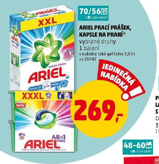 ARIEL PRACÍ PRÁŠEK, KAPSLE NA PRANÍ