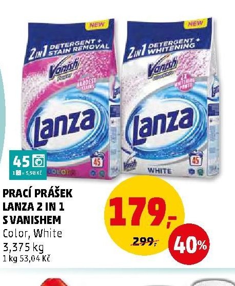 PRACÍ PRÁŠEK LANZA 2 IN 1 S VANISHEM