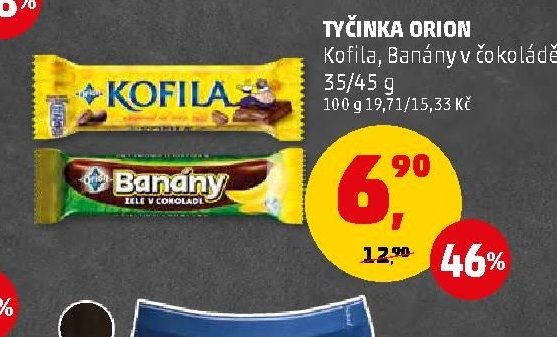 Tyčinka Orion Kofila, Banány v čokoládě