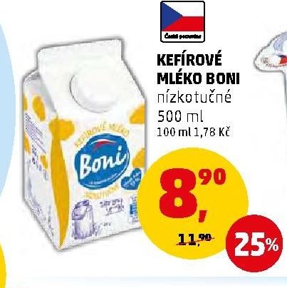 KEFÍROVÉ MLÉKO BONI nízkotučné