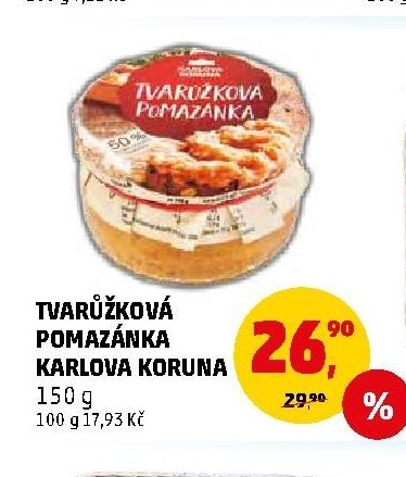 TVARŮŽKOVÁ POMAZÁNKA KARLOVA KORUNA