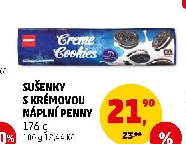 Sušenky s krémovou náplní Penny