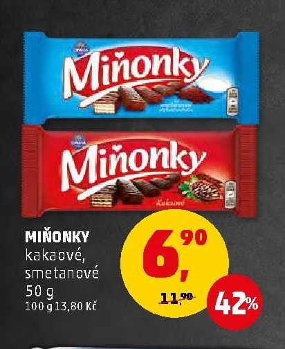 Miňonky kakaové, smetanové 50 g