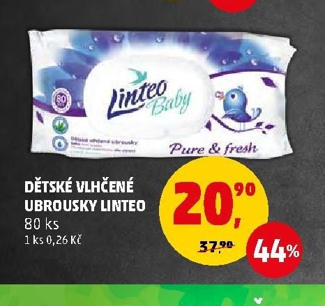 Dětsé vlhčené ubrousky Linteo 80 ks