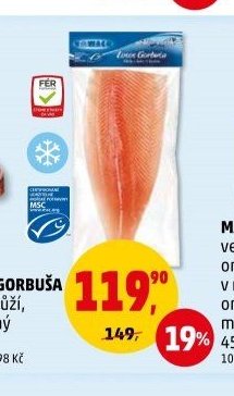 Losos gorbuša filet s kůží, mražený