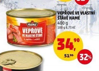 Vepřové ve vlastní šťávě Hamé