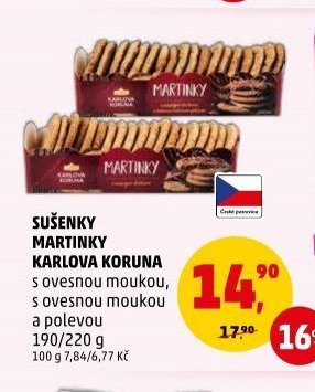 Sušenky Martinky Karlova Koruna
