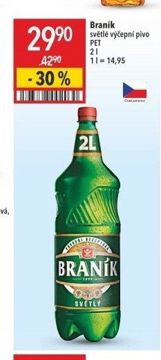Braník světlé výčepní pivo PET