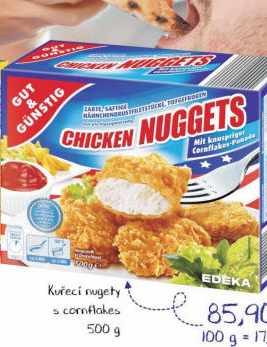Nugetky kuřecí s cornflakes mražené Gut&amp