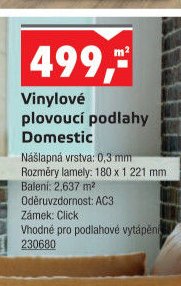 Vinylové plovoucí podlahy Domestic - UNI HOBBY akcniletaky.com
