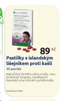 Pastilky s islandským lišejníkem proti kašli