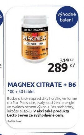 MAGNEX CITRATE + B6 100 + 50 tablet