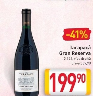 Víno Gran Reserva Viňa Tarapaca