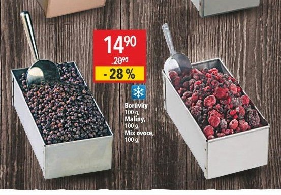 Borůvky, Maliny, Mix ovoce