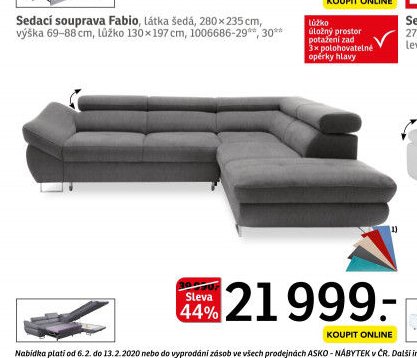 Sedací souprava Fabio - ASKO akcniletaky.com