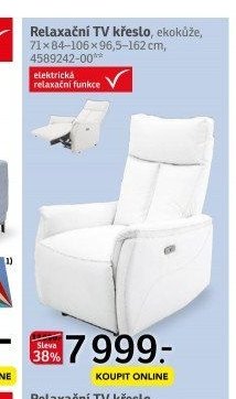 Relaxační TV křeslo, bílé - ASKO akcniletaky.com