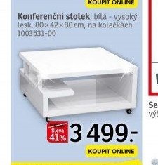 Konferenční stolek, bílá - vysoký lesk - ASKO akcniletaky.com