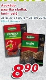 Koření Paprika sladká Avokádo