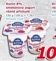 Ochucený jogurt smetanový Kunín