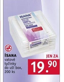 ISANA vatové tyčinky do uší box, 200 ks