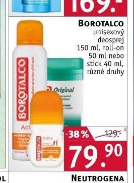 BOROTALCO unisexový deosprej 150 ml, roll-on 50 ml nebo stick 40 ml, různé druhy