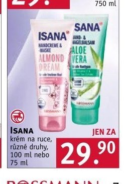ISANA krém na ruce, různé druhy, 100 ml nebo 75 ml