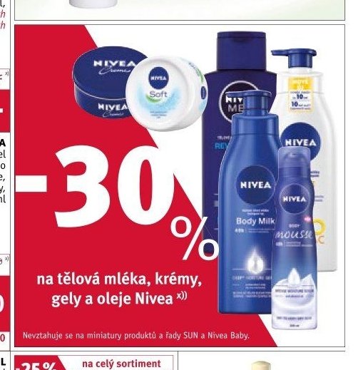 Nivea tělová mléka, krémy, gely a oleje