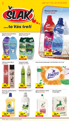 akční leták Šlak drogerie 11.2.2020-25.2.2020