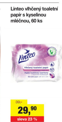 Toaletní papír vlhčený Linteo