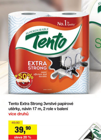 Utěrky kuchyňské 3vrstvé Extra Strong Tento