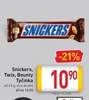 Snickers, Twix, Bounty Tyčinka