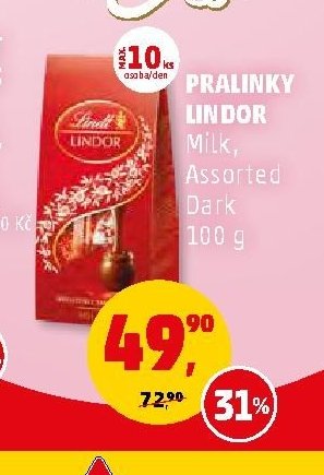 Pralinky Lindor Milk, Assorted, Dark