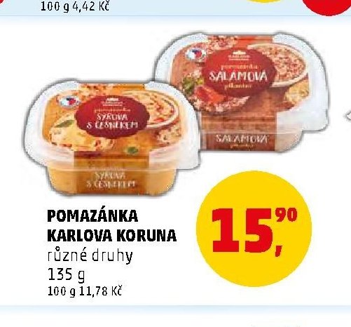 Pomazánka Karlova Koruna různé druhy