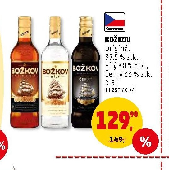 BOŽKOV Originál, Bílý, Černý 0,5 l