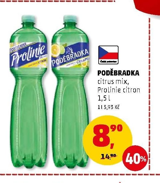 PODĚBRADKA citrus mix, Prolinie citron 1,5 l