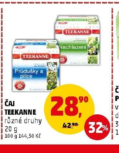 ČAJ TEEKANNE různé druhy 20 g