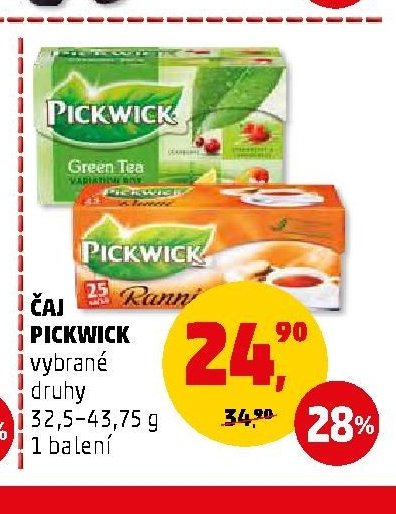 ČAJ PICKWICK vybrané druhy 32,5-43,75 g