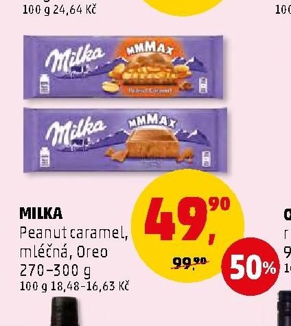 MILKA Peanut caramel, mléčná, Oreo 270-300 g
