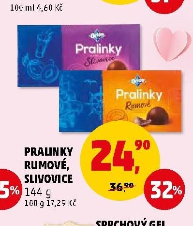 PRALINKY RUMOVÉ, SLIVOVICE 144 g