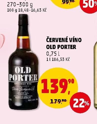 ČERVENÉ VÍNO OLD PORTER 0,75 l