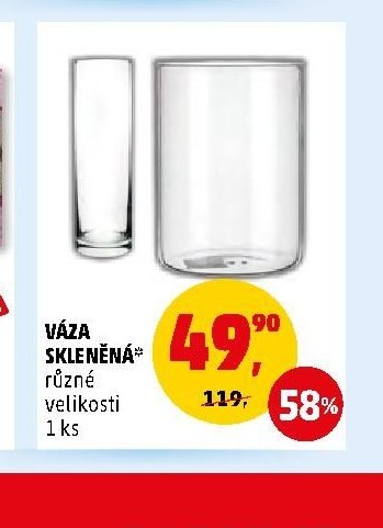 VÁZA SKLENĚNÁ různé velikosti