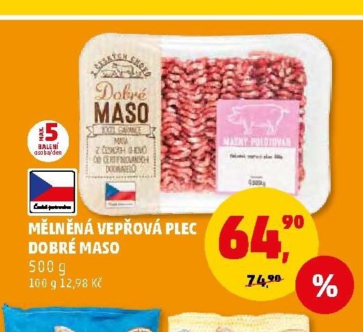 Mělněná vepřová plec Dobré Maso