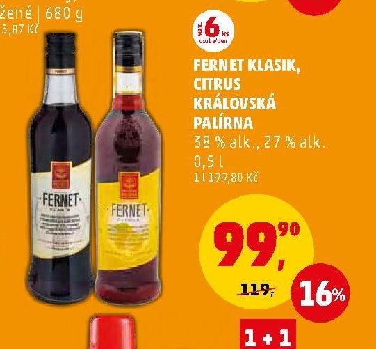 Fernet Klasik, Citrus Královská Palírna