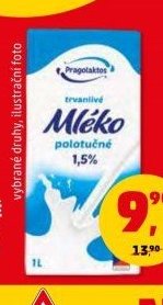 Mléko trvanlivé polotučné 1,5 % tuku 1 l