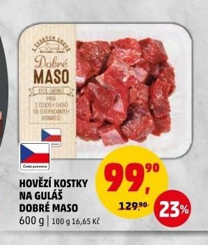 HOVĚZÍ KOSTKY NA GULÁŠ DOBRÉ MASO