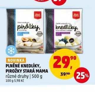 Plněné knedlíky, pirožky Stará Mama